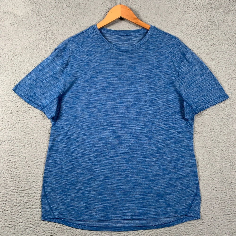 Lululemon Tech T-Shirt Men's XL Blue Space Dye Short Sleeve Athletic Tee Gym
